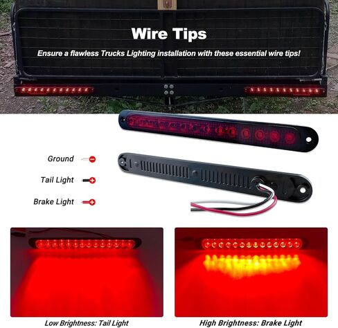 10" LED Amber Trailer LED Turn Signal Light Bar Strip Aluminum Alloy Base Side Marker Tail Lights Assembly for Truck RV Marine Boats, 15 LEDs 2Pcs in Kuwait