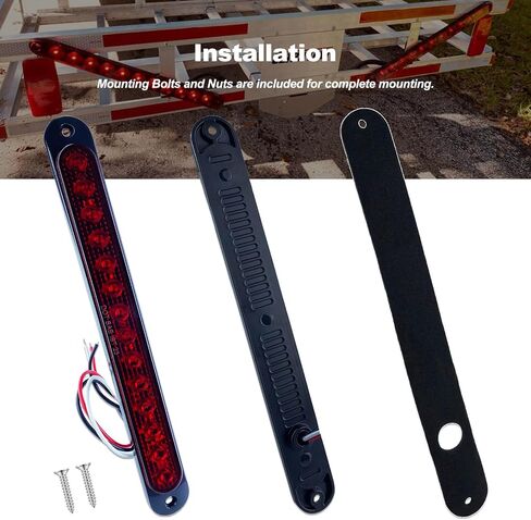 10" LED Amber Trailer LED Turn Signal Light Bar Strip Aluminum Alloy Base Side Marker Tail Lights Assembly for Truck RV Marine Boats, 15 LEDs 2Pcs in Kuwait