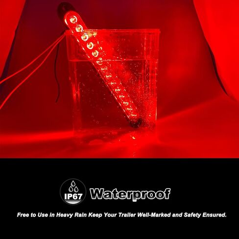 10" LED Amber Trailer LED Turn Signal Light Bar Strip Aluminum Alloy Base Side Marker Tail Lights Assembly for Truck RV Marine Boats, 15 LEDs 2Pcs in Kuwait