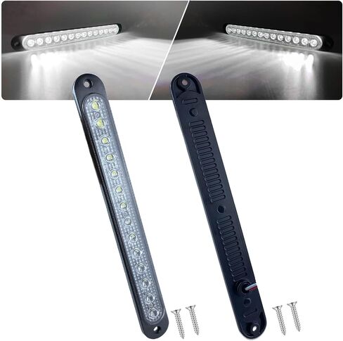 10" LED Amber Trailer LED Turn Signal Light Bar Strip Aluminum Alloy Base Side Marker Tail Lights Assembly for Truck RV Marine Boats, 15 LEDs 2Pcs in Kuwait