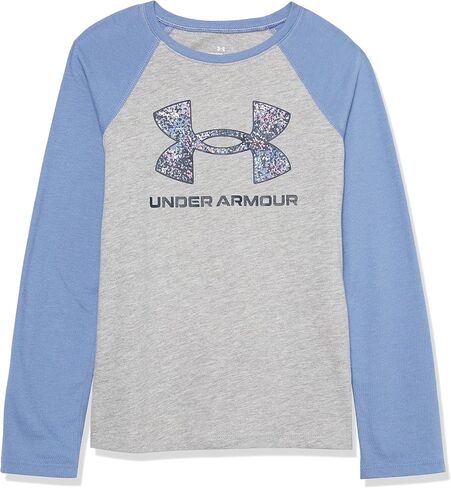 تي شيرت بأكمام طويلة للفتيات من Under Armour، خط عنق دائري أنيق، مقاس لطيف بالكامل in Kuwait