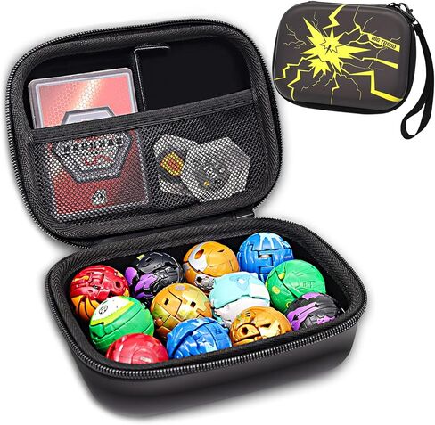 حقيبة تخزين منظمة للألعاب متوافقة مع شخصيات باكوغان/باكوكورز/شخصية المعركة/بطاقات التداول/الألعاب الصغيرة/الدمى الصغيرة، حامل حاوية منظم للحمل الصلب. (صندوق فقط) (42، أزرق-1) in Kuwait