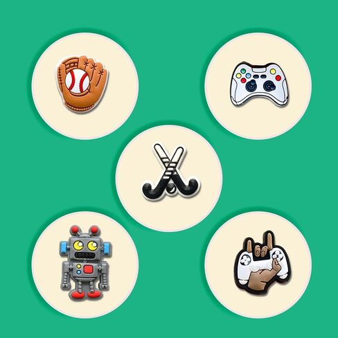 Sports Game Truck Alphabet Shoe Charms, Jurassic Astronaut Construction Vehicle Jungle Animal Croc Charms Pack for Shoe Decoration in Saudi Arabia