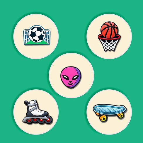 Sports Game Truck Alphabet Shoe Charms, Jurassic Astronaut Construction Vehicle Jungle Animal Croc Charms Pack for Shoe Decoration in Saudi Arabia
