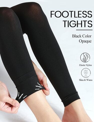 6 Colors Semi Opaque Footless Tights for Women, 80 Denier Black Footless Tights for Women,S-XL in Saudi Arabia