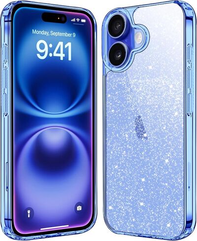 JJGoo متوافق مع حافظة iPhone 16، غطاء شفاف لامع، غطاء خلفي صلب من البولي كربونات مضاد للصدمات، حافظة هاتف لامعة لامعة وجذابة للنساء والفتيات in Kuwait