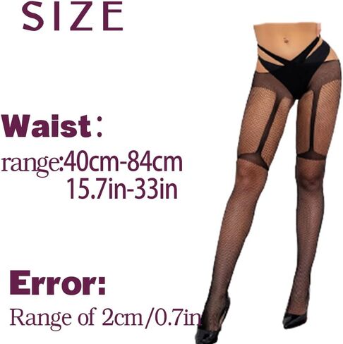 جوارب طويلة نسائية من deladola ذات فخذ عالٍ شفافة من شبكة صيد السمك باللون الأسود من قطعة واحدة in Kuwait