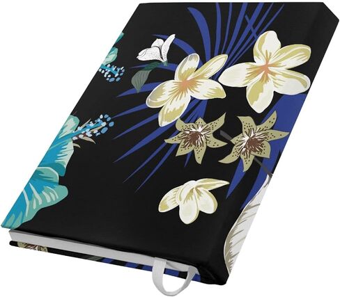 Dreaweet Plumeria Flower Book Sleeve Cover Hawaiian Book Holder Sox Washable Fabric Novel for Adult Books Cover for Paperback, Reusable Book Protector for Women Ladies in Saudi Arabia