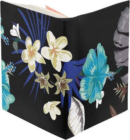 Dreaweet Plumeria Flower Book Sleeve Cover Hawaiian Book Holder Sox Washable Fabric Novel for Adult Books Cover for Paperback, Reusable Book Protector for Women Ladies in Saudi Arabia