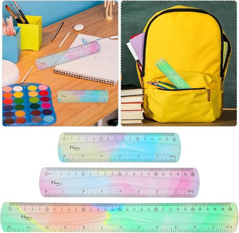 3 قطع مسطرة مرنة، مسطرة ناعمة قابلة للانحناء مقاس 12/8/6 بوصة مقاس 15/20/30 سم مسطرة ذات حافة مستقيمة مقاومة للكسر مساطر بلاستيكية ملونة لطلاب المدارس والفصول الدراسية والمكتب والبالغين in Saudi Arabia