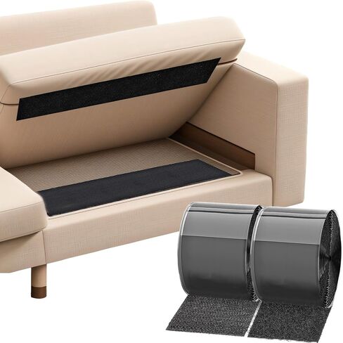 TEUVO 4.3 Inch x 32.8 Feet Heavy Duty Hook and Loop Tape Strips with Adhesive Cushion Grip to Prevent Sliding Keep Couch Cushions Mattress from Sliding, Outdoor No Punching Picture Wall Hanging Strips in Kuwait