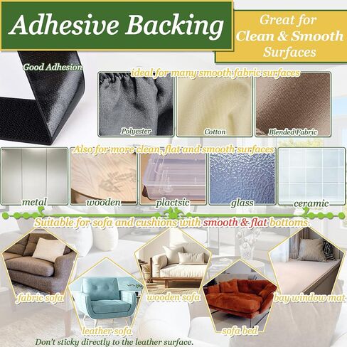 TEUVO 4.3 Inch x 32.8 Feet Heavy Duty Hook and Loop Tape Strips with Adhesive Cushion Grip to Prevent Sliding Keep Couch Cushions Mattress from Sliding, Outdoor No Punching Picture Wall Hanging Strips in Kuwait