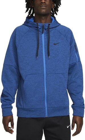 Nike Dry Men's Therma Full Zip Hoodie (US, Alpha, 3X-Large, Regular, Regular, Blue Void/Heather/Game Royal/Black) in Saudi Arabia