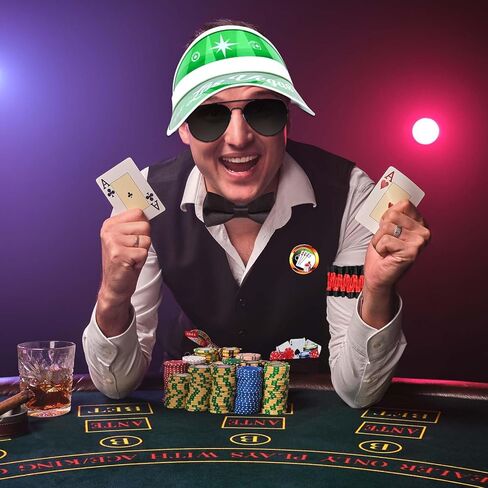 طقم أزياء كازينو Honic 5 قطع مع سترة تاجر الكازينو، قبعة بواقٍ للشمس، شارة ربطة عنق، نظارات شمسية للبالغين، ليلة لعبة الهالوين in Kuwait