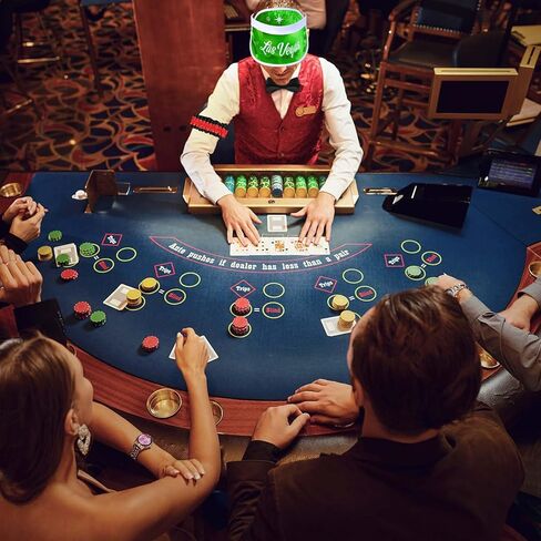 طقم أزياء كازينو Honic 5 قطع مع سترة تاجر الكازينو، قبعة بواقٍ للشمس، شارة ربطة عنق، نظارات شمسية للبالغين، ليلة لعبة الهالوين in Kuwait