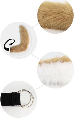 Gorou Ears and Tail Set Game Cosplay Headdress Fox Ears Headband Furry Fursuit Costume Accessories in Saudi Arabia