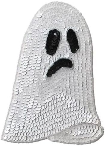 Expo International 6 x 4 3/4" Ghost Sequin Patches/Appliques, White/Black in Saudi Arabia