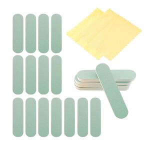 20PCS 3.54inch Rectangle Plastic Silver Polishing Stick Double-Sided Cleaning Buffing Bars for Jewelry