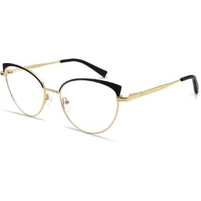 JF2402 Clear Lens Eyewear Metal Frames Cat Eye Glasses for Women Prescription