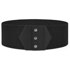 WHIPPY Women Wide Elastic Belts for Dress Snap-Button Stretch Corset Belt Ladies Stretchy Waistband