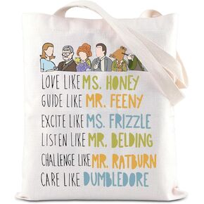 KUIYAI Magic School Book Inspired Tote Bag Best Teacher Ever Gift Teacher Day Gift School Bus Gift Teacher Life Shoulder Bag