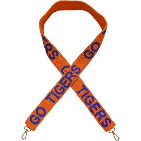 Lashicorn Go Tigers Beaded Purse Strap Detroit Orange and Blue Football for Clear Bag with Gold Hardware Sports Game Time Day Kentucky Stadium 49"