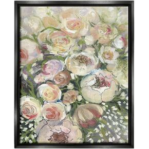Stupell Industries Abstract Blooming Garden Flowers Framed Floater Canvas Wall Art, Design by Blursbyai