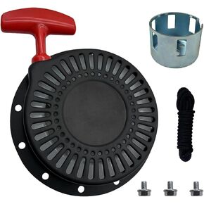 YAMAKATO Universal Pull Start Assembly for Honda and Clone 196cc 208cc 212cc 224cc Portable Generators and Engines, for 6 Bolt or 4 Bolt Recoil Starter Cord Rope Assy