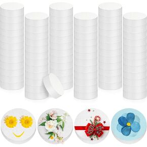 Henoyso 72 Pcs 3 Inch Foam Circles for Crafts 1 Inch Thick Round Polystyrene Discs White Foam Cylinders Foam Blocks for Crafts Modeling DIY Projects Cakes Sculpture Arts Floral Making Supplies