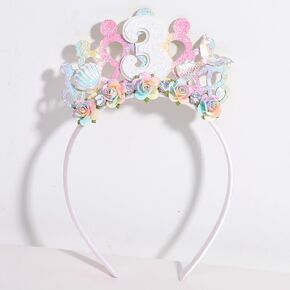 Mermaid Birthday Crown Tiara - Mermaid 2nd Birthday Alice Crown Headband.