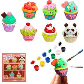 Hapickid Arts and Crafts Painting Set, Plaster Painting Craft Kit, Painting Your Own Desserts - Ceramic Painting Kit for Adults Girls Boys, Classroom Projects, Craft Activities, Holiday Gifts