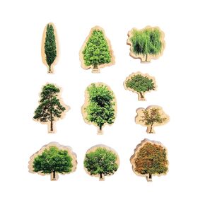 Seasons - Set of 10 - Ages 18m+ - Wooden Tree Blocks - Double-Sided - Real Photographs - Trees in Winter, Summer, Autumn and Spring