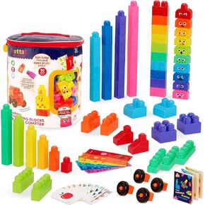 Battat Education – Locbloc Counting Blocks – Building Blocks for Toddlers – Number Blocks – Learning Building Blocks – Stacking Blocks – 12 Months + (107 Pcs) in Kuwait