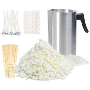 All Natural Soy Wax for Candle Making, 2.5lb Candle Wax with Candle Making Kit with Wax Melting Pot, Candle Wicks, Wicks Stickers, Wicks Centering Devices, Candle Making Supplies Vegan Cruelty Free