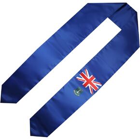 The British Virgin Islands Flag Graduation Sash/Stole/Scarf 180X13CM Double Sided for Study Aboard International Students Graduation Decoration Item Gift