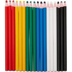 Bright Creations Sewing Marking Pencils, Tailors Chalk for Fabric, 6 Colors - Pack of 18