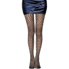 1 Pair Diamond Fishnet Stockings, Rhinestone Fishnets, Crotchless Pantyhose, Thigh high Stockings for Women, Black, One size