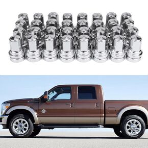 32 Pcs M14x1.5 One-Piece Design Chrome Lug Nuts for 2017-2023 Ford F250 F350 Super Duty HCPZ-1012-B HCPZ-1012-A (Chrome)