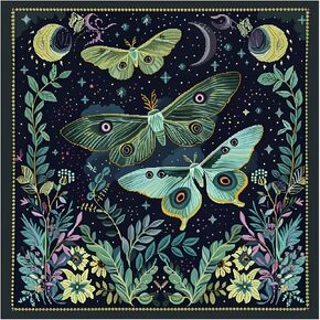Xinpinzhou Moth 11ct Cross Stitch Kits, 11 CT Funny Pre Printed Counted Stamped Cross Stitch Embroidery Needlepoint Needlework Patterns Kits for Beginners Adults Animal Crossstitch 36x36 cm