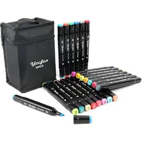 30 Colors Alcohol Markers, Dual Tips Drawing Markers, Art Markers Set For Adults Coloring Sketch Illustration, Chisel & Fine