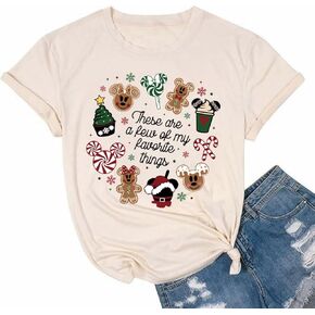 It's The Most Wonderful Time Christmas Shirts Women Santa Snowman Reindeer T-Shirts Xmas Graphic Tee Holiday Tops