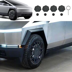 BACOENG Hub Caps Set of 4 for Tesla Cybertruck, Wheel Center Caps for Tesla Cybertruck, Wheel Caps Only Compatible with All Terrain Tires(ABS 4pces)