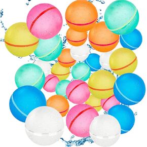 Water Balloons, Water Bombs Splash Balls, Quick Fill Self Sealing Reusable Water Bombs for Kids Adults Beach Pool Outdoor Activities Water Games (Mix-A-6PCS)