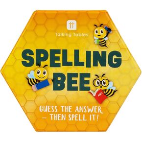 Talking Tables Fun Spelling Bee and Quiz Travel Pocket Game for Home or Journeys - Educational Trivia Cards with Trivia Challenges, for Boys or Girls - Plastic-Free, Ages 6+ -