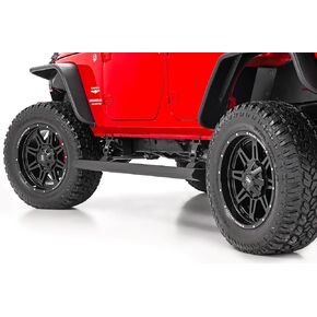Rough Country Power Running Boards with LED Step Lights for Jeep Wrangler JK (2007-2018) - Dual Motor Electric Powerstep Board & Retractable Steps