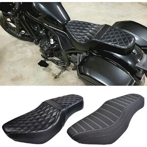 Motorcycle Thicken One-Piece Rear Rider Passenger Seat Pillion Cushion Detachable fit for Hon-da Rebel CMX 1100 CMX1100 CMX-1100 2021 2022 2023 (Diamond Style)