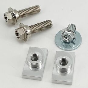 Specmoto Kawasaki KX250F KX450F Seat Bolt kit with Perm-a-Nut for Rear Fender Complete with New KX250 KX450 OEM Match Nickel Bolts & Install Kit to Replace troublesome 92210-1635 Kawasaki Part.
