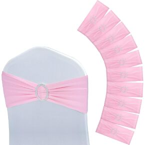 Tegeme 80 Pieces Chair Sashes Chair Bows Stretch Chair Sashes Spandex Chair Cover Band with Buckle for Wedding Hotel Banquet Birthday Party Home Decorations(Terracotta)