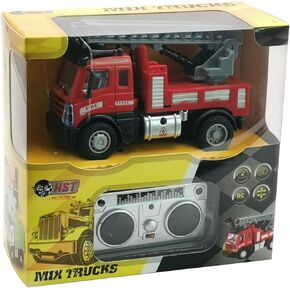 Mini RC Fire Carane Truck for Kids -1:64 Scale Four-Way Remote Control Toy Truck RC Fire Carane Truck, Toy Truck 2.4GHz Remote Controls