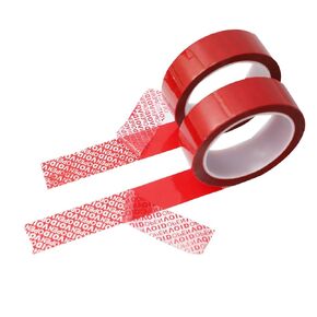 شريط BlueTamper Evident، شريط أمان واضح للعبث، أشرطة باطلة أمنية مقاومة للعبث، طبقة باطلة سميكة للغاية، سطح مطبوع بـ "Open Void"، بكرتان، 1 بوصة × 55 ياردة، أزرق